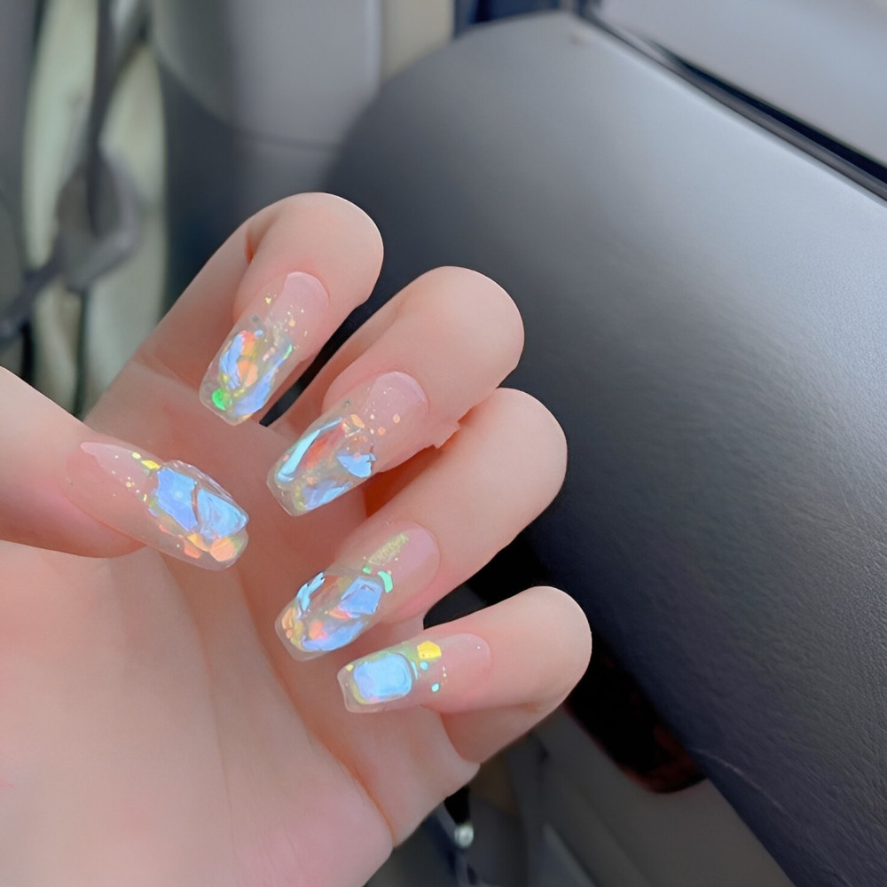 30 Irresistible Glass Nail Ideas For Stylish Girls - 233